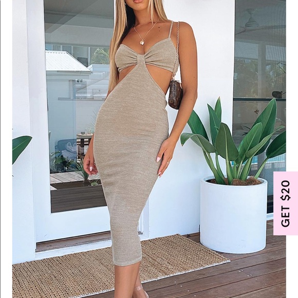 Level Headed Midi Dress Khaki | Poshmark